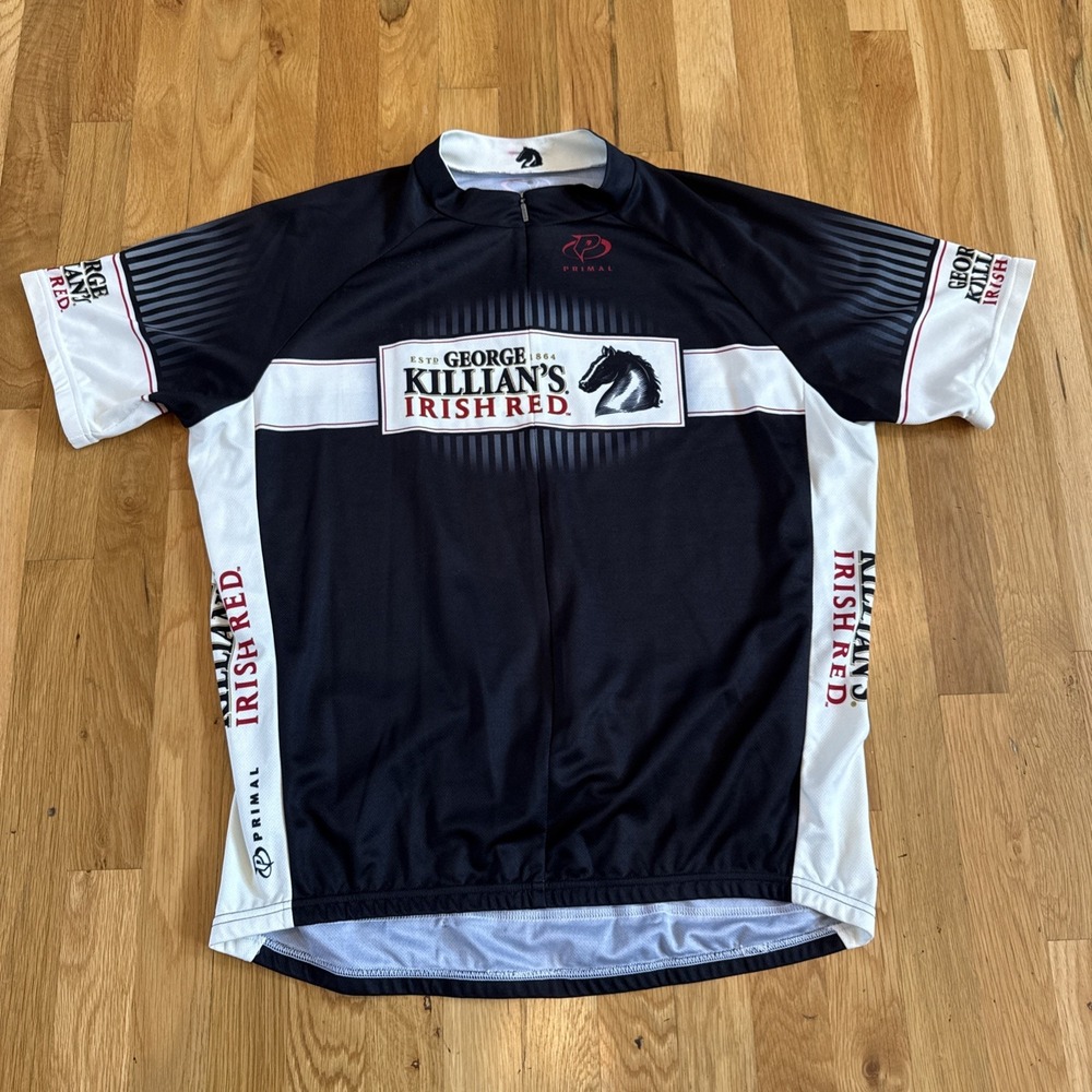 Men's Primal George Killian's Irish Red Cycling Jersey Sz XL Athletic Top